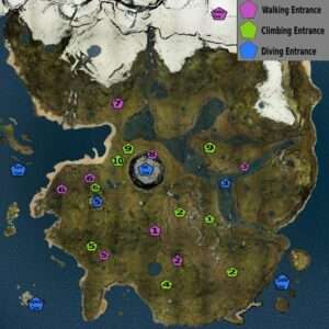 The Forest - Map Showing Cave Locations - Re-actor